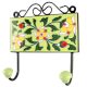 Forest Green Leaf Flower Ceramic Tile Hook